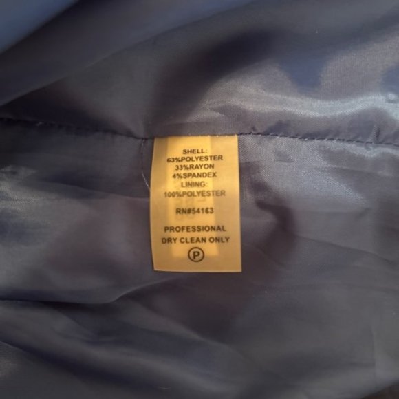 Calvin Klein Royal Blue Sheath Dress w/ Exposed Silver Zippers Size 10 - Picture 6 of 6